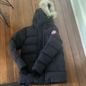 Canada Goose Black Puffer Jacket with Fur Hood